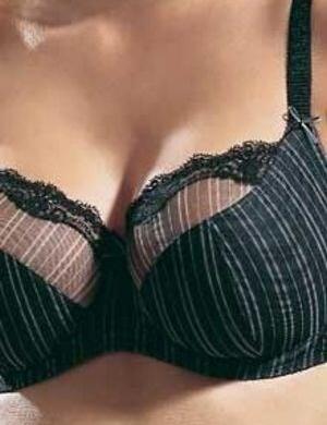 Freya Dolly Mixture Balcony Bra Black Stripe Uplifted Lingerie