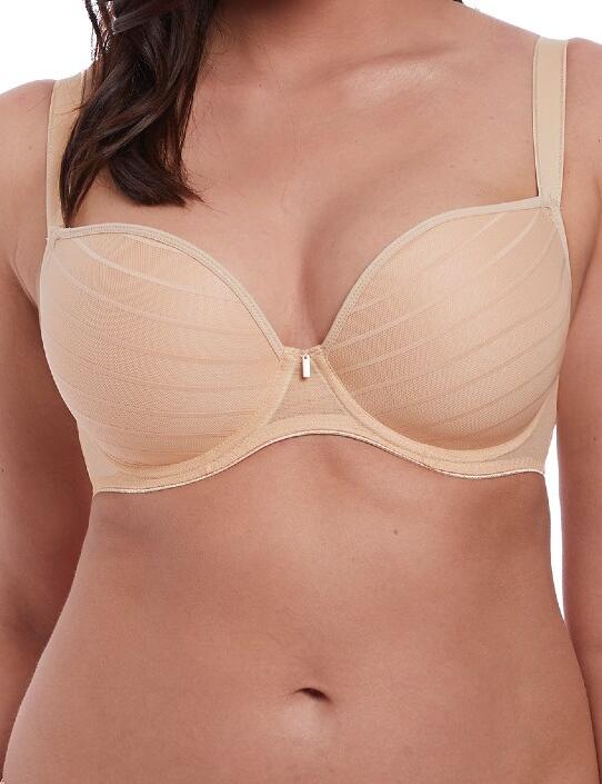 Freya Cameo Moulded Plunge Bra Aa Sand Uplifted Lingerie