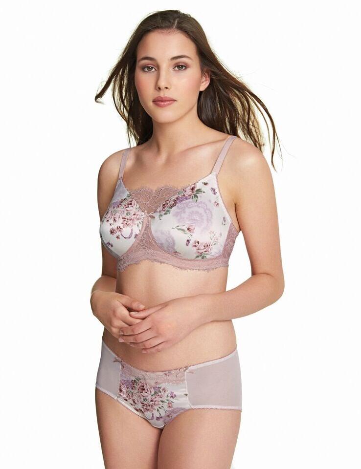 Royce: English Rose non-wired Moulded Bra - Cream Floral