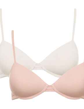 Royce Teen Bra : Non Wired 2 Pack - Cream and Blush