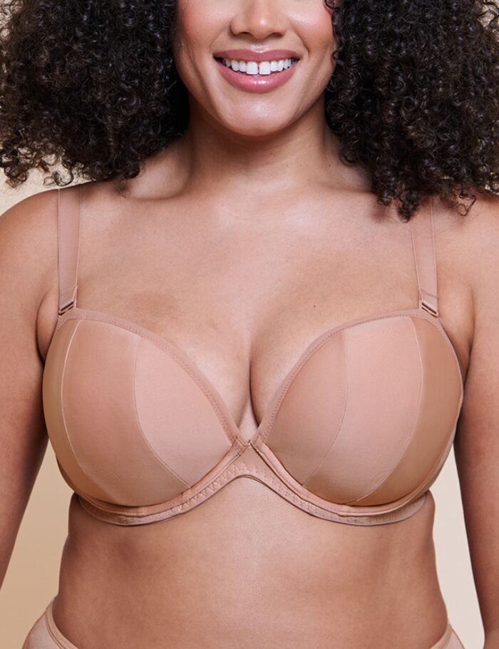 A convertible bra that can be worn crossback so the straps stay put