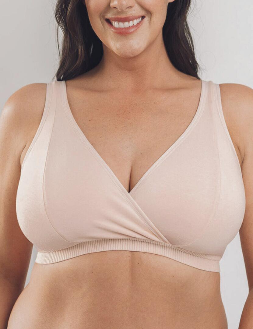 Royce Mia organic cotton lounge bra in blush