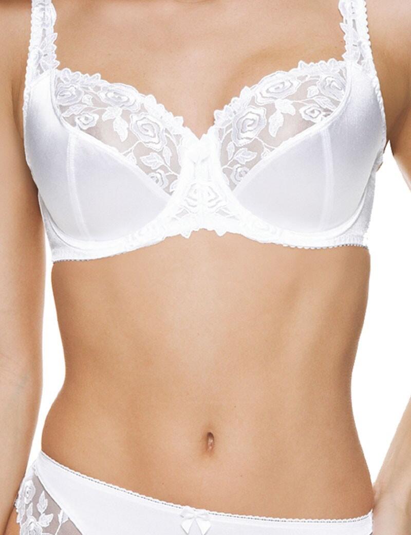 Fleur of England Signature White Balcony Bra UK 32 Cup D at