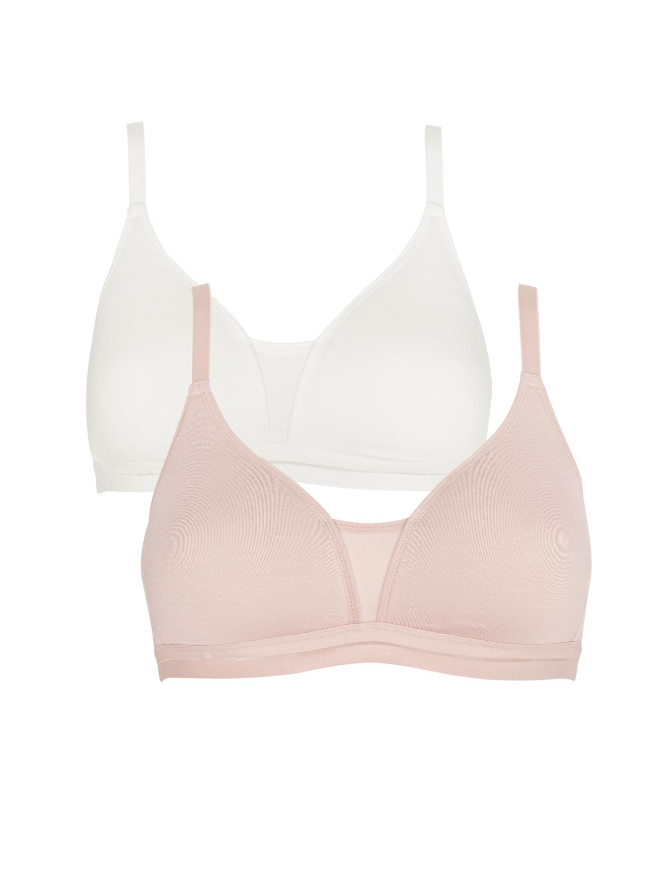 Royce Posie: Non Wired T-shirt Bra 2 Pack 8019 - Blush and Ivory