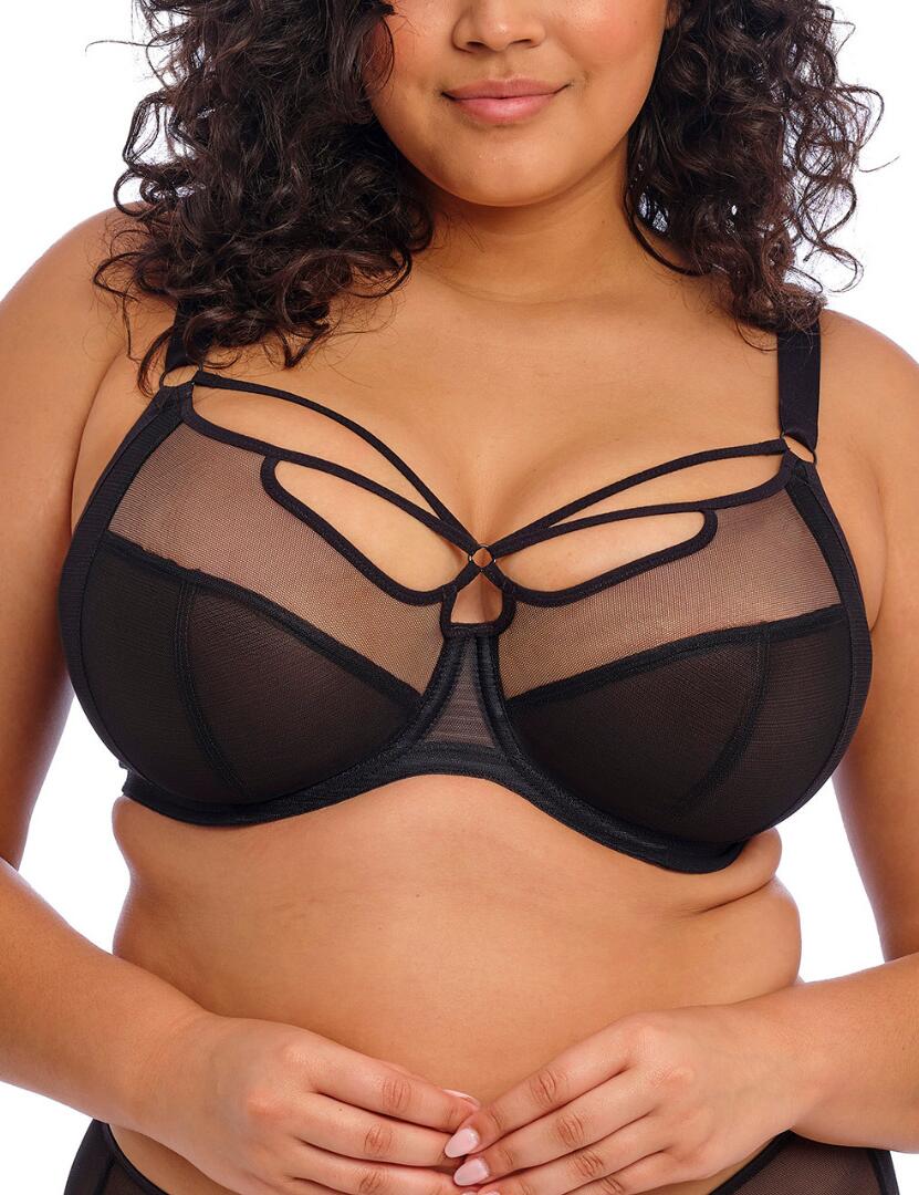 Elomi Sachi : Underwired Plunge Bra EL4350 - Black
