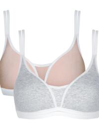 Royce Posie: Non Wired T-shirt Bra 2 Pack - Blush and Grey