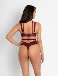 Scantilly Buckle Up: Padded Half Cup Bra ST015105 - Oxblood